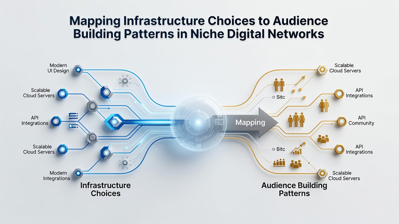 Mapping Infrastructure Choices to Audience Building Patterns in Niche Digital Networks